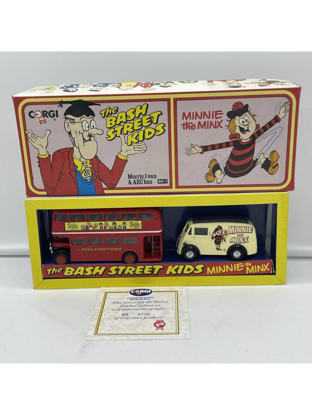 Corgi “The Bash Street Kids” Double Decker AEC Bus & Morris J Van, NIB, 1990, #
